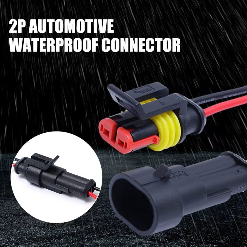 2P Cars Waterproof Connector Wire Electrical Connectors Cable Wires Connector Plug Super Seal for Motorcycles Trucks Accessories