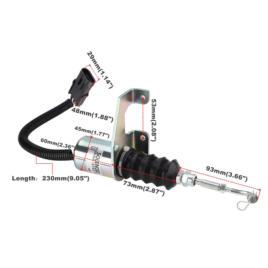 12V/24V Fuel Shut off Solenoid Valve SA-3799-12 1751ES 7-19007 SA-3742-12 Compatible for Deutz Engine Compatible with Perkins