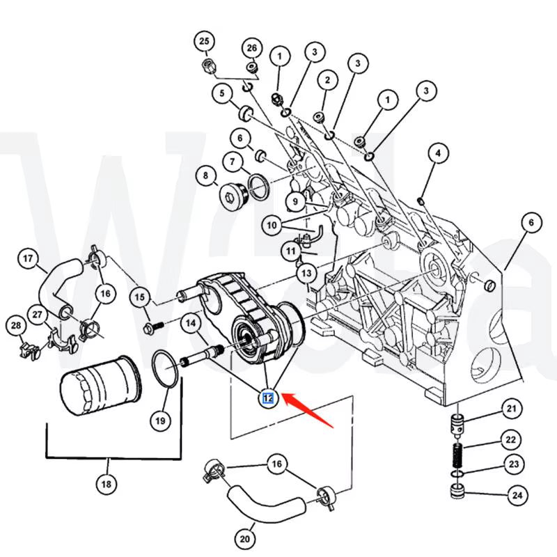 Wooba Engine Oil Cooler 5093913AA for JEEP KJ - JEEP LIBERTY 2003 2004