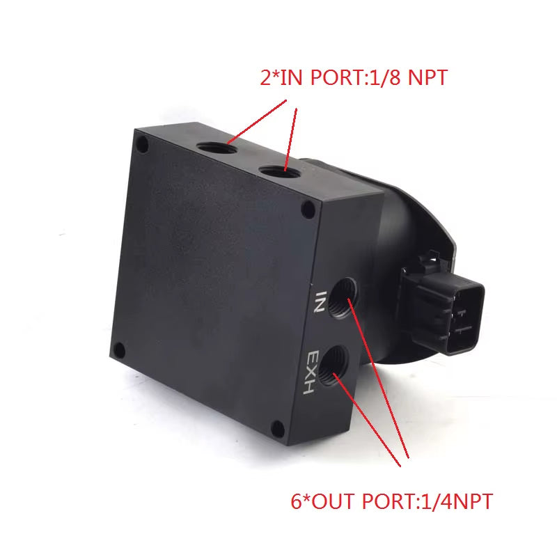 Auto/Motorcycle 12V Solenoid Valve Air Ride Suspension Manifold Valve Pneumatic Shock Absorber VU2 Solenoid Valve Kit