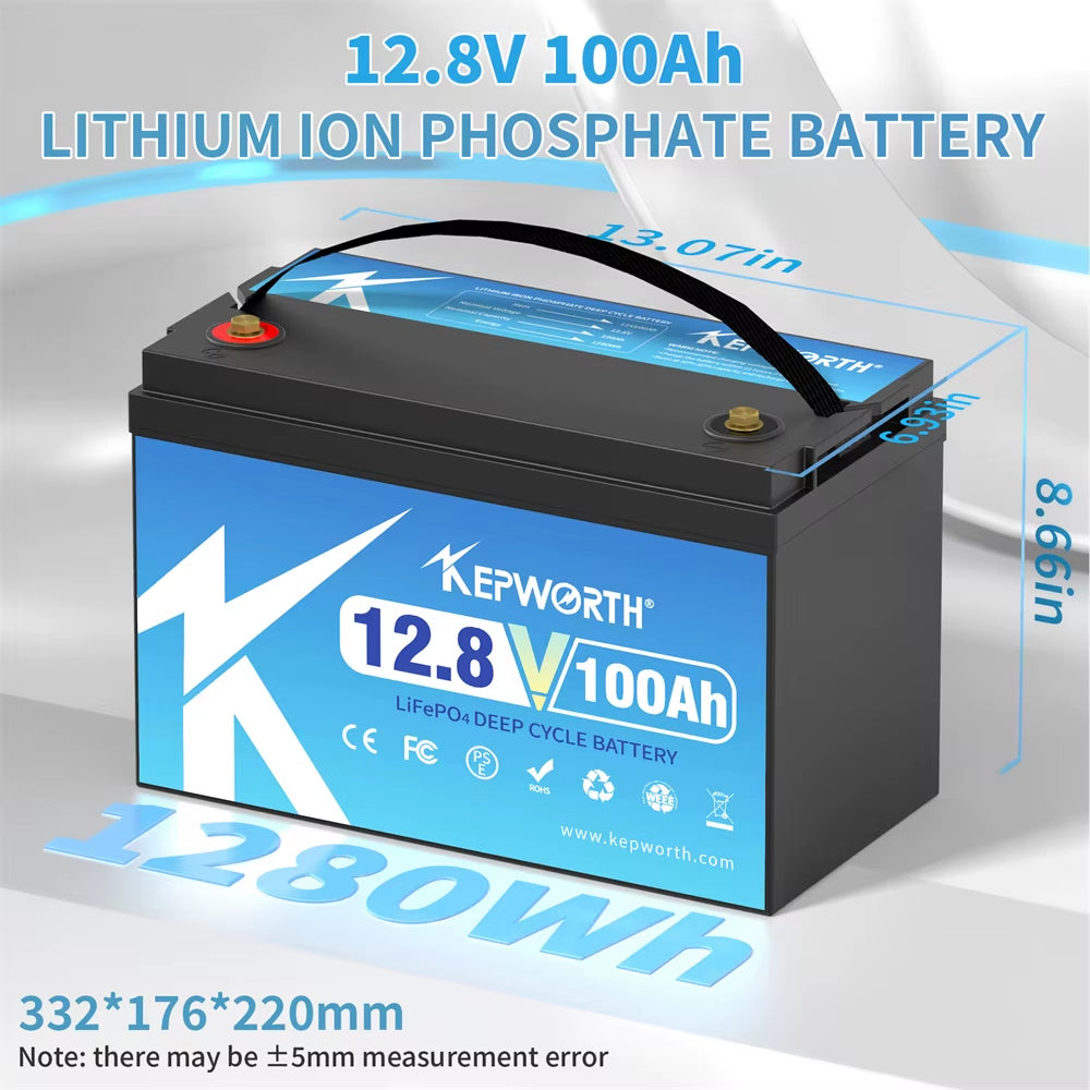 New 12V 24V 50Ah 100Ah 120Ah 180Ah 200Ah 300Ah Lithium Iron Phosphate Battery for Golf Cart EV RV Solar Energy Trolling Motor