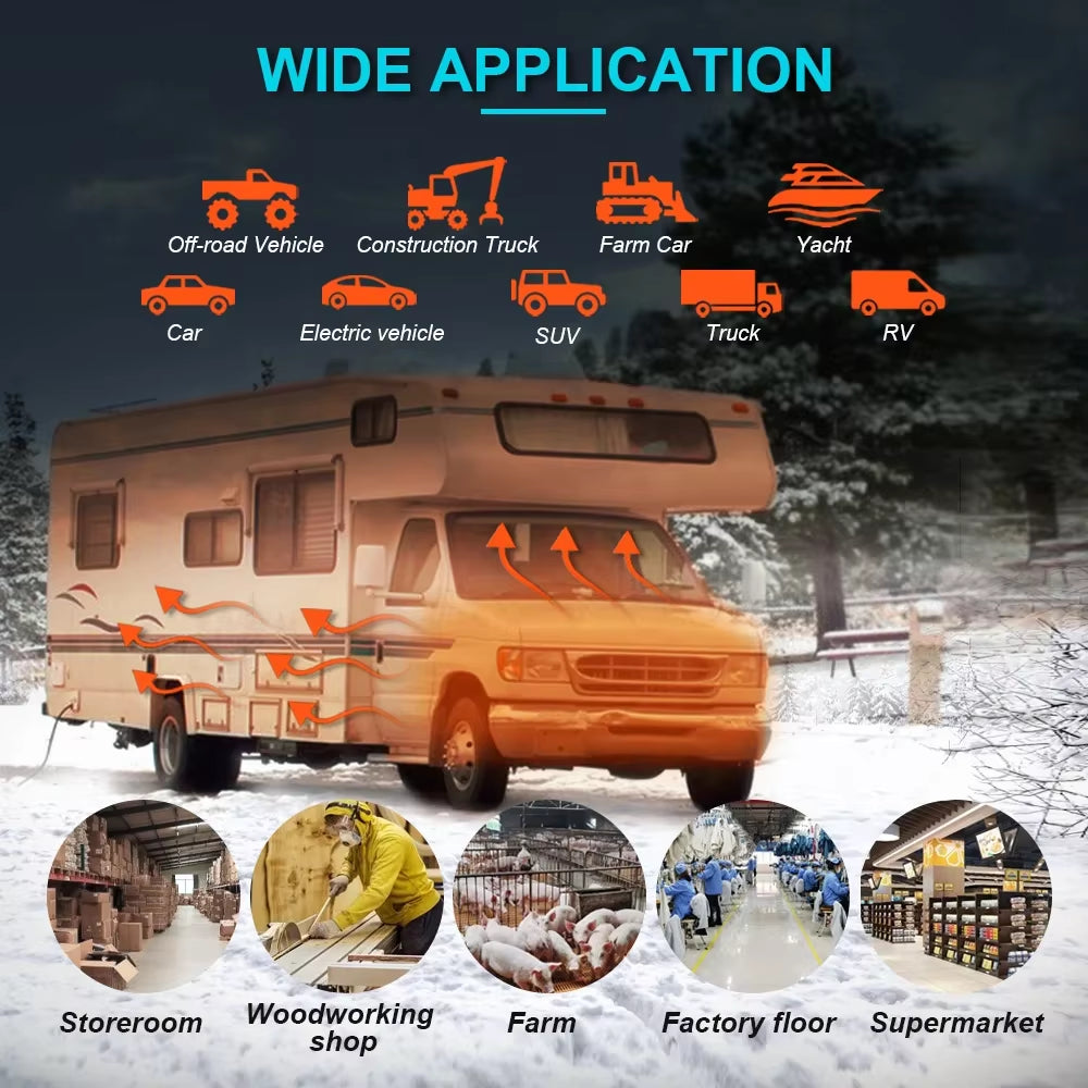 12V 24V 220V Car Air Parking Heater Set Camouflage Model 2-8KW with Bluetooth and Voice Playback Function for Ship RV Truck