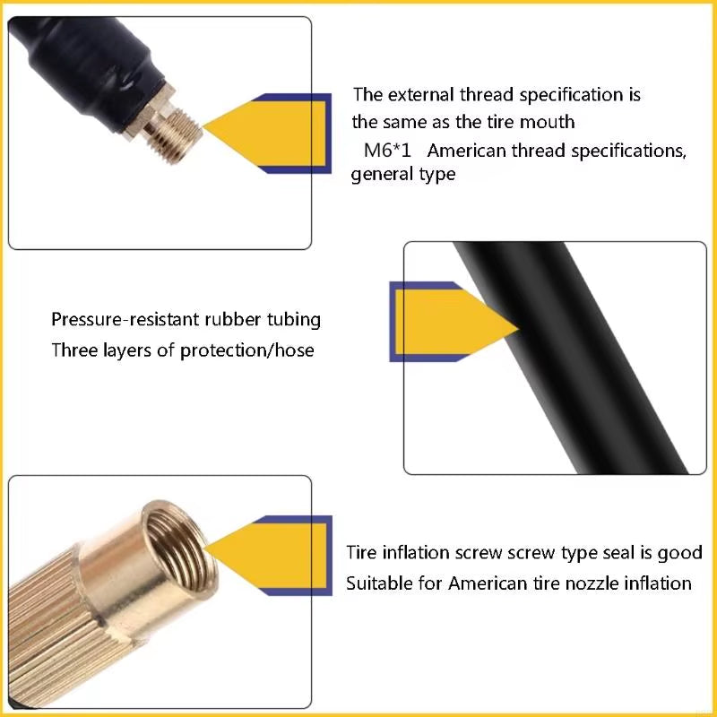 Air Compressor Extension Tube Adapter Twist Car Inflator Hose Pipe Tube Quick Inflation Chuck Adapter