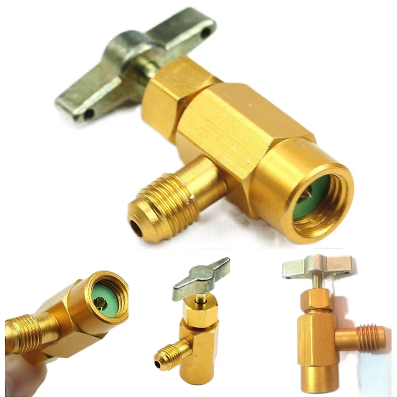 1/4 Thread Adapter R-134A Refrigerant Can Dispensing Bottle Tap Opener Valve 60*35Mm Car Air Conditioner Auto Car Accessories