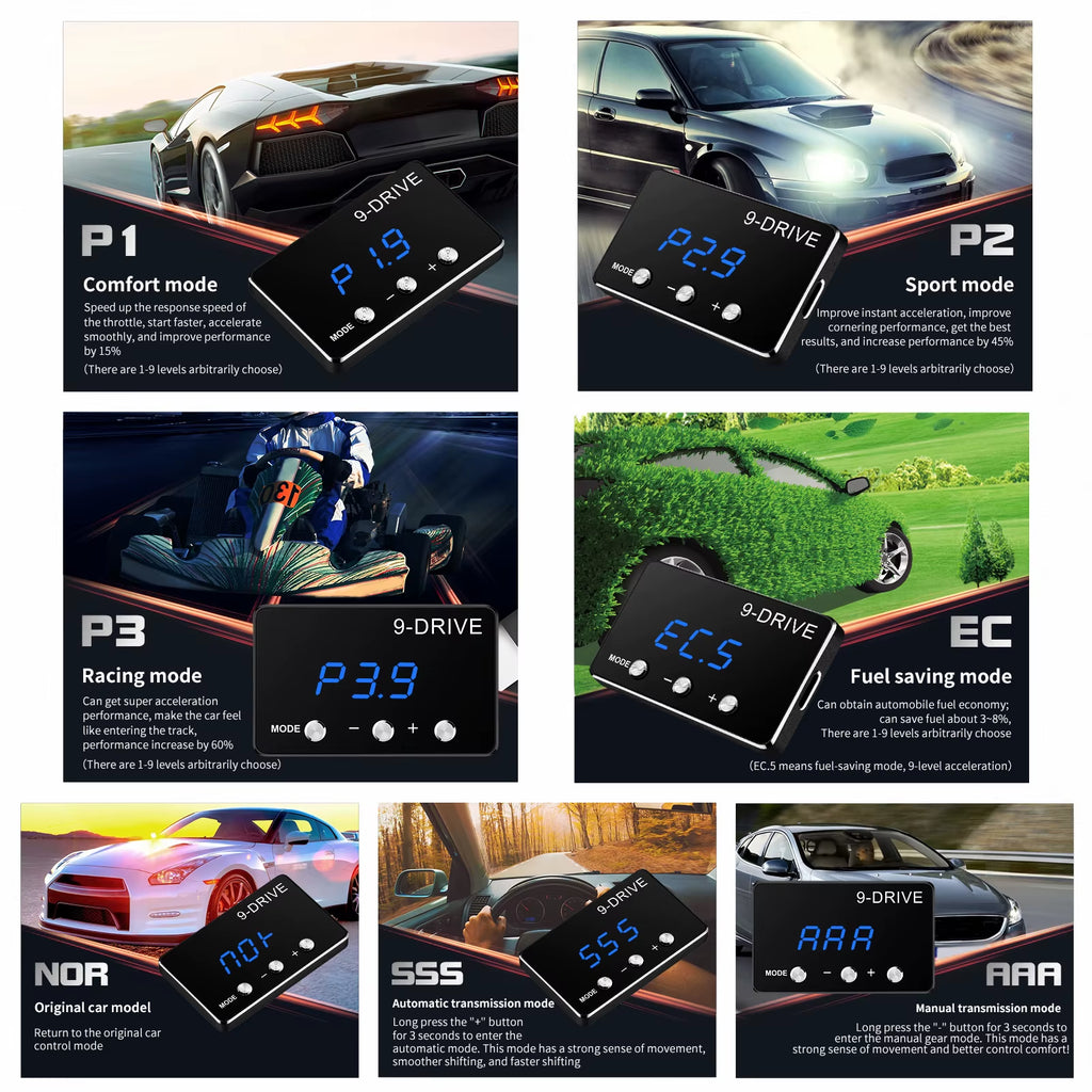 H Throttle Response Controller Tuning Part Accessory 9 Drive 5 Modes Digital Racing Potent Booster Shift Power Delay Accelerator