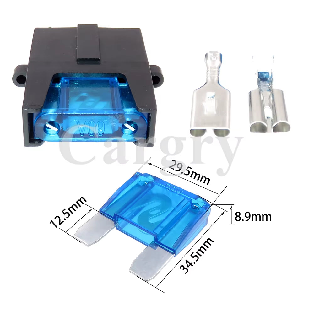 1 Set Large Fuse Holder for Car AC Assembly Connector Big Fuse Box with Crimp Terminal for Auto Motorcycle Electric Vehicles