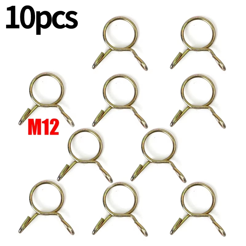 100/10PCS Car Petrol Hose Spring Clamps 5~14Mm Iron Pipe Clips Auto Fuel Line Petrol Pipe Fuel Hose Clamp for Motorcycle Boats