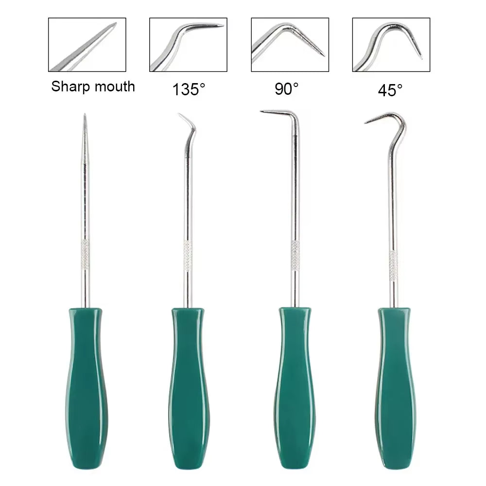 Hot Sale 4Pcs 135Mm Car Auto Vehicle Oil Seal Screwdrivers Set O-Ring Seal Gasket Puller Remover Pick Hooks Repair Tools for Car