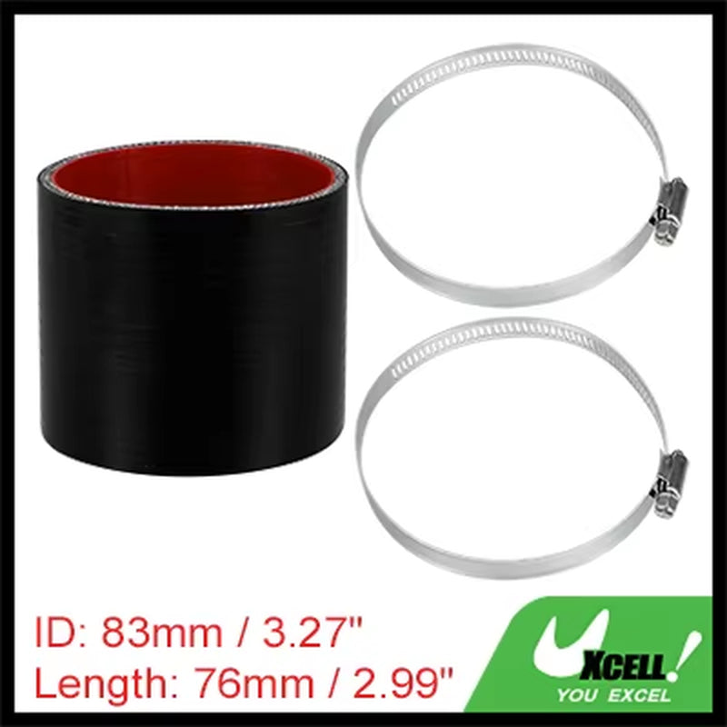 22Mm 25Mm 28Mm 30Mm 35Mm 42Mm 54Mm 65Mm 83Mm ID Car Straight Silicone Hose Coupler Intercooler Tube W/ Clamps 76Mm L