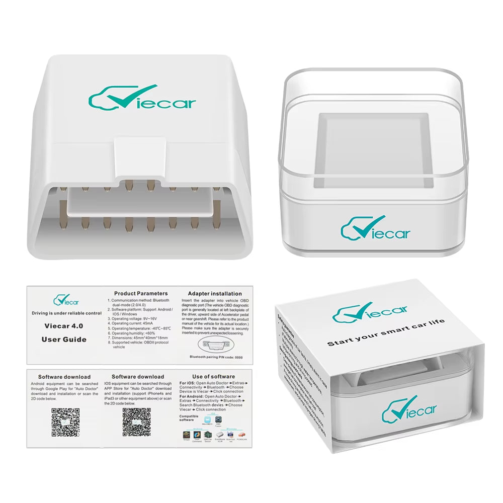 ELM327 V1.5 Bluetooth 4.0 OBD 2 OBD2 for Android/Ios ELM 327 V1 5 Car Diagnostic Scanner Tool Code Reader Icar Pro Vgate