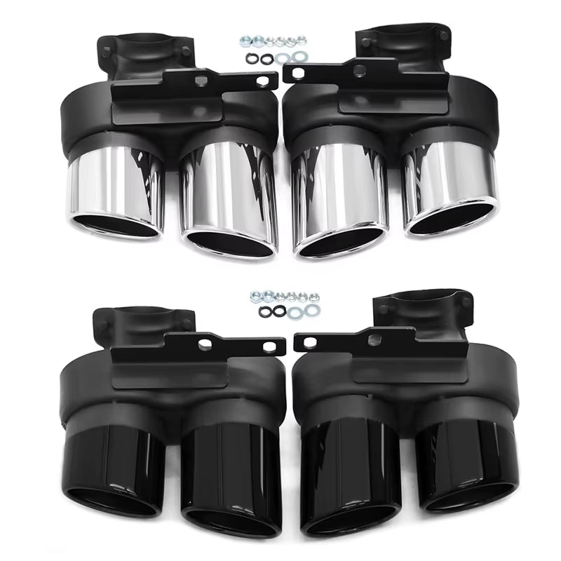 Car Accessories Exhaust Tip for Audi A6 A7 C8 2019 2020 2021 up S6 Look Quad Mufflers Tip Exhaust Pipe Tailpipe Nozzle Tuning