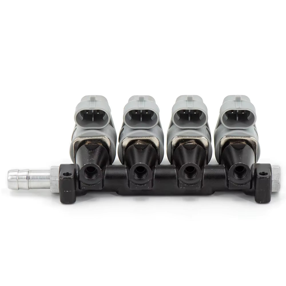 2/3 Ohm Car Injector LPG/CNG Sequential Fuel System Injection Auto Gas Conversion Kit Injector Rail Black
