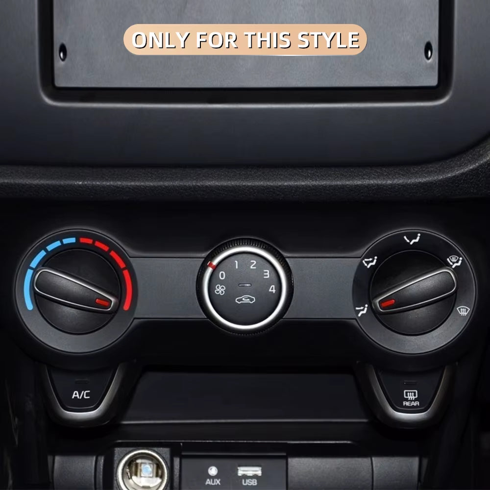 2Pcs Car Air Conditioning Knob Cover for KIA RIO K2 KXCROSS 2017 2018 2019 2020 Heat Control Switch Sticker Interior AC Handle