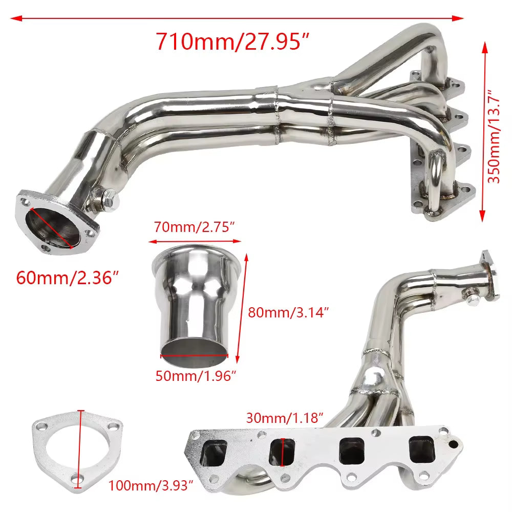Stainless Steel Exhaust Header Manifold for Suzuki Samurai & Geo Tracker 1.3L 1.6L L4