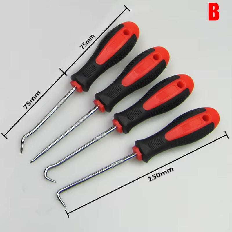 4Pcs/Set Hot Sale Hook Set Removing Car Oil Seal O-Ring Seal Auto Disassembly Accessories Long Pick and Hook Car Repair Tool