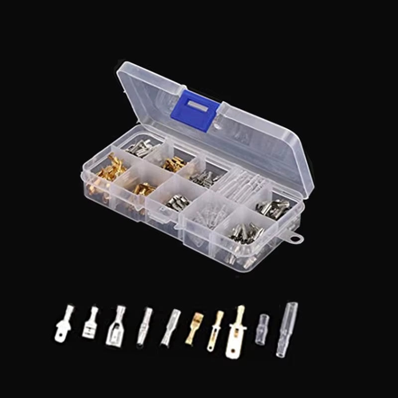 150Pcs 2.8MM 4.0MM 4.8MM 6.3MM Male and Female Car-Shaped Spade Connector Joint Crimp Terminal Insulation Seal for Car Motorcycl