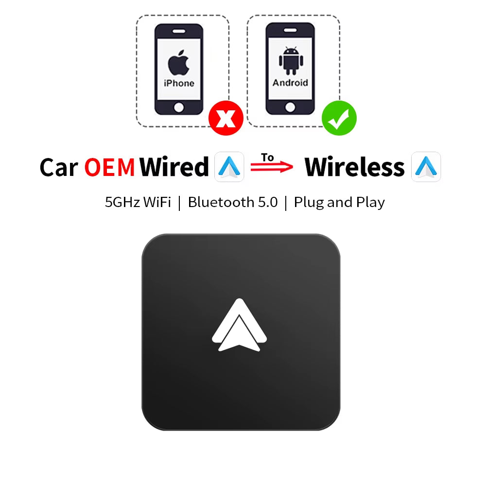 Wired to Wireless Carplay for Toyota Mazda Nissan Camry Suzuki Subaru Citroen Audi Mercedes Kia Ford Opel IOS15 Spotify BT
