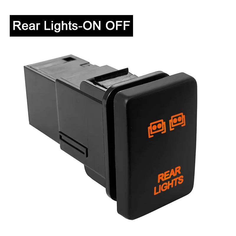 12V Car Push Button Switch with Cable Connector Orange Led Light Bar for Toyota Prado 150 200 Landcruiser Hilux RAV4 Carolla