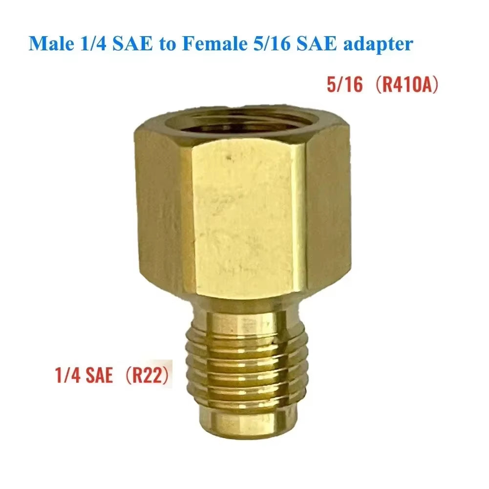 Adaptor R410A Adapter 1/4 SAE to 5/16 SAE 1/4-5/16 SAE Adapter Air Conditioner Conditioner Adapter Quick Connect 2024 Hot Sale