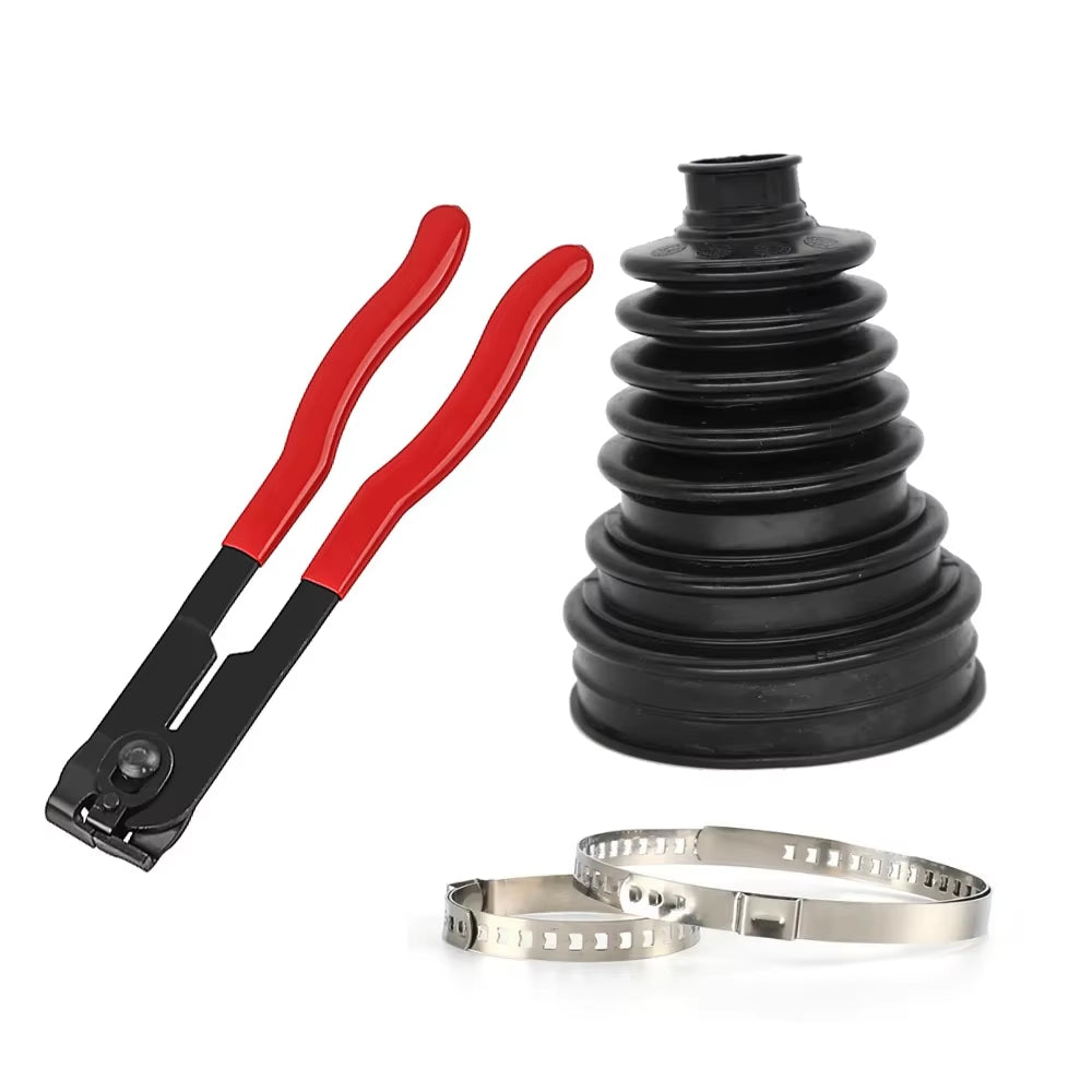 Universal Split CV Boot Kit Driveshaft Stretchy Rubber Outer Gaiters Easy Fit with Clips Cv Boot Pliers Car Accessories