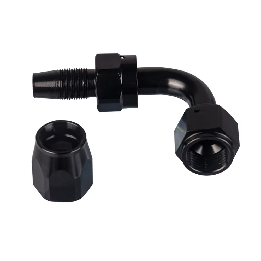 4/6/8/10/12 an Hose Ends Fitting Aluminium Black an Fittings Adapter Oil Fuel Pipe Reusable Fitting End 0/45/90/180 Degree