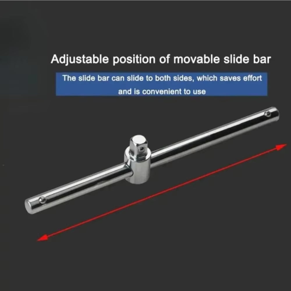 1Pcs/2Pcs New Extension Socket Wrench 3/8" 1/2" Drive Sleeve T Bar Socket Adapter Lengthened Auto Repair Tools Sliding Rod