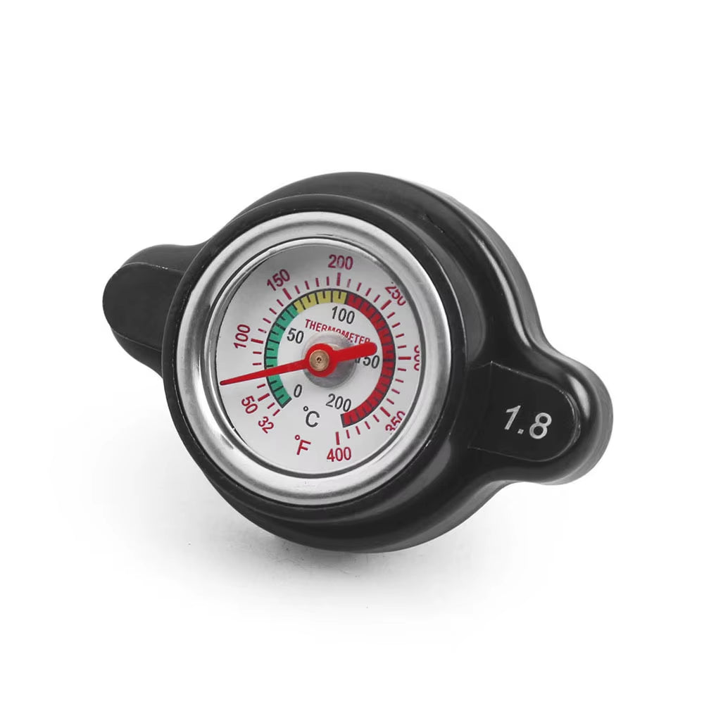 1.8 Bar High Pressure Radiator Cap 25.6Psi with Temperature Gauge for Honda Ranger Husqvarna Motorcycle Dirt Bike ATV Models