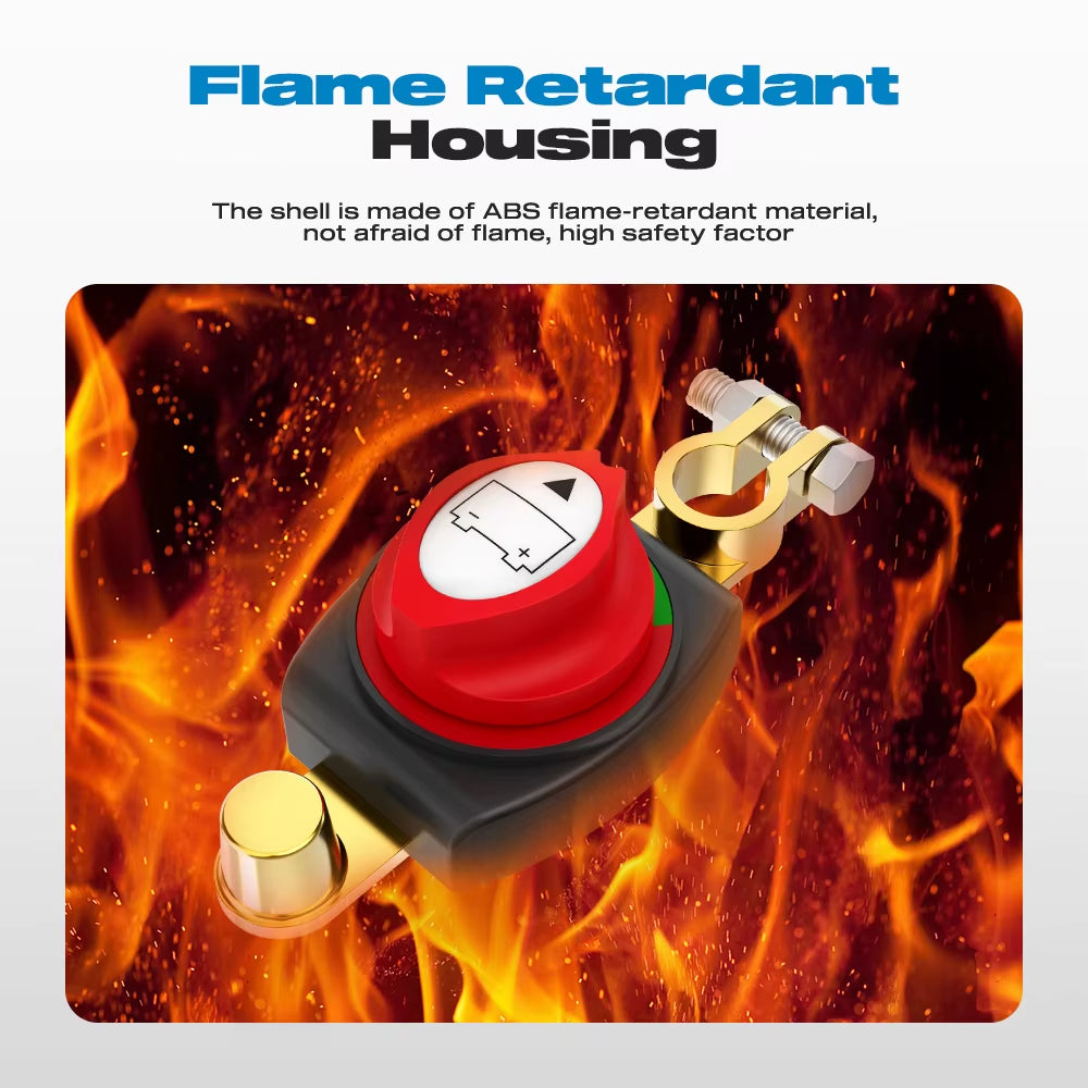 12-48V Top Pillar Battery Disconnect Switch, Used as a Disconnect Isolator (Negative Pole, On/Off) for Cars, Rvs, Boats