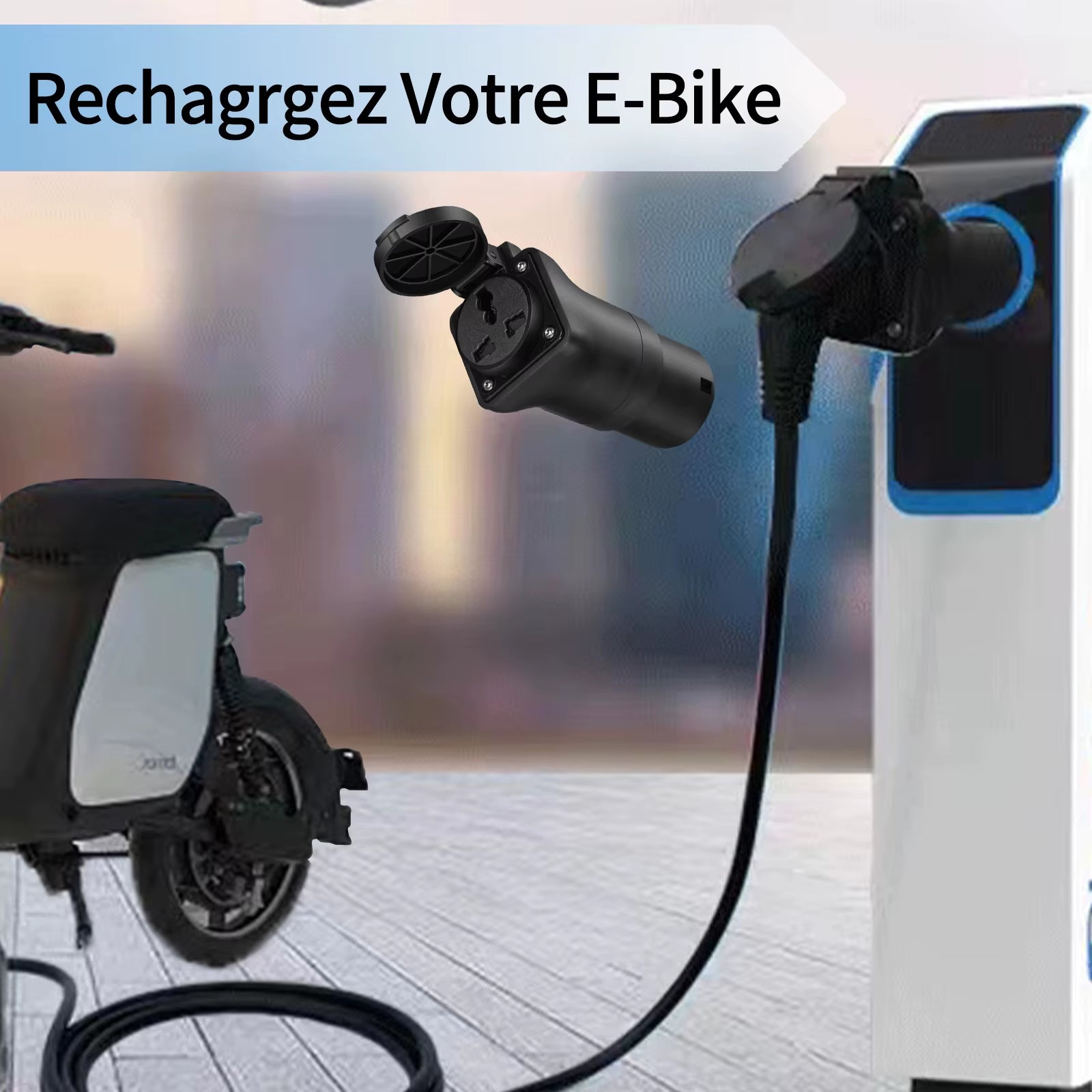 Type2 EV Charger Adapter EVSE IEC62196 Plug Adaptor for RV Camper Electric Scooter External Charging Socket AC 220V