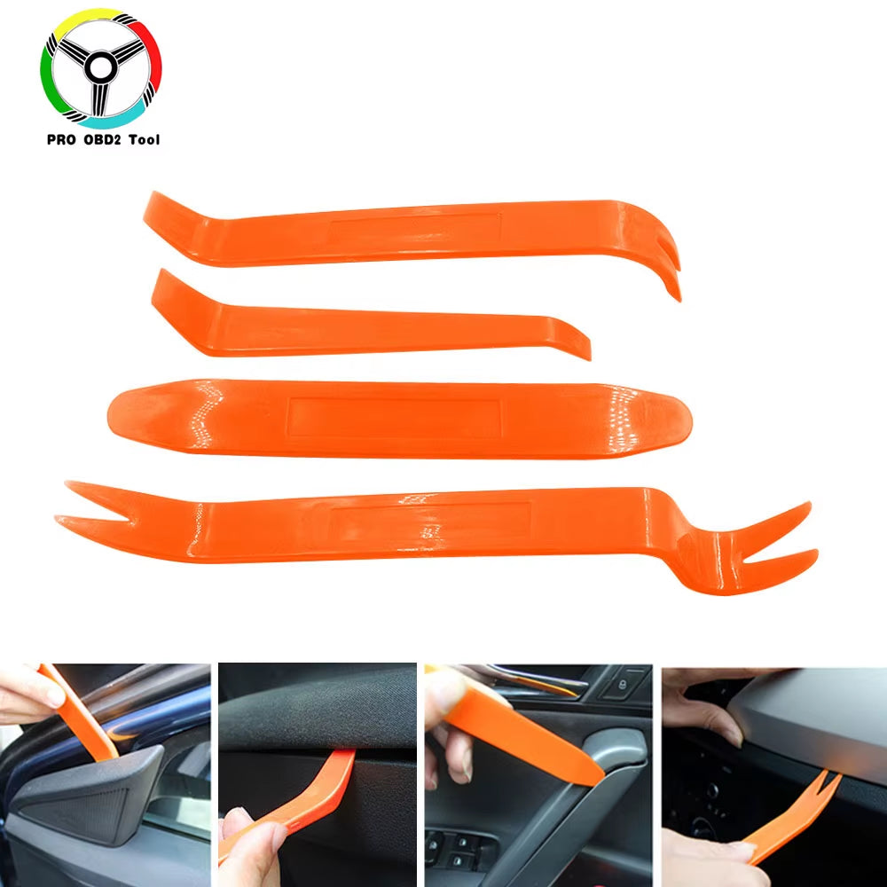 4Pcs Removal Car Repair Tool Door Panel Trim Dash Audio Radio Remover Car Scratch Removal Trim Clip Disassemble Vehicles