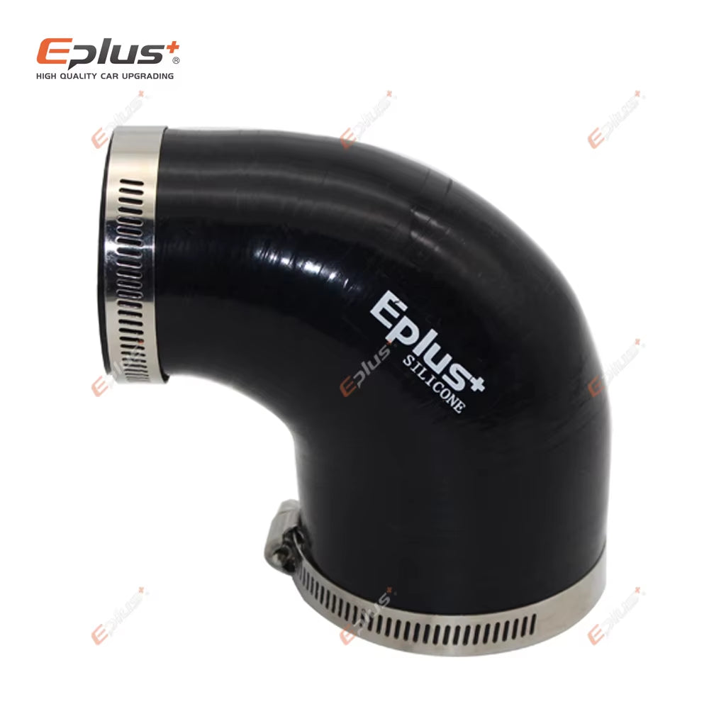 EPLUS Universal Silicone Tubing Hose 90 Degrees Big to Small Connector Car Intercooler Turbo Intake Pipe Coupler Black Multi Siz