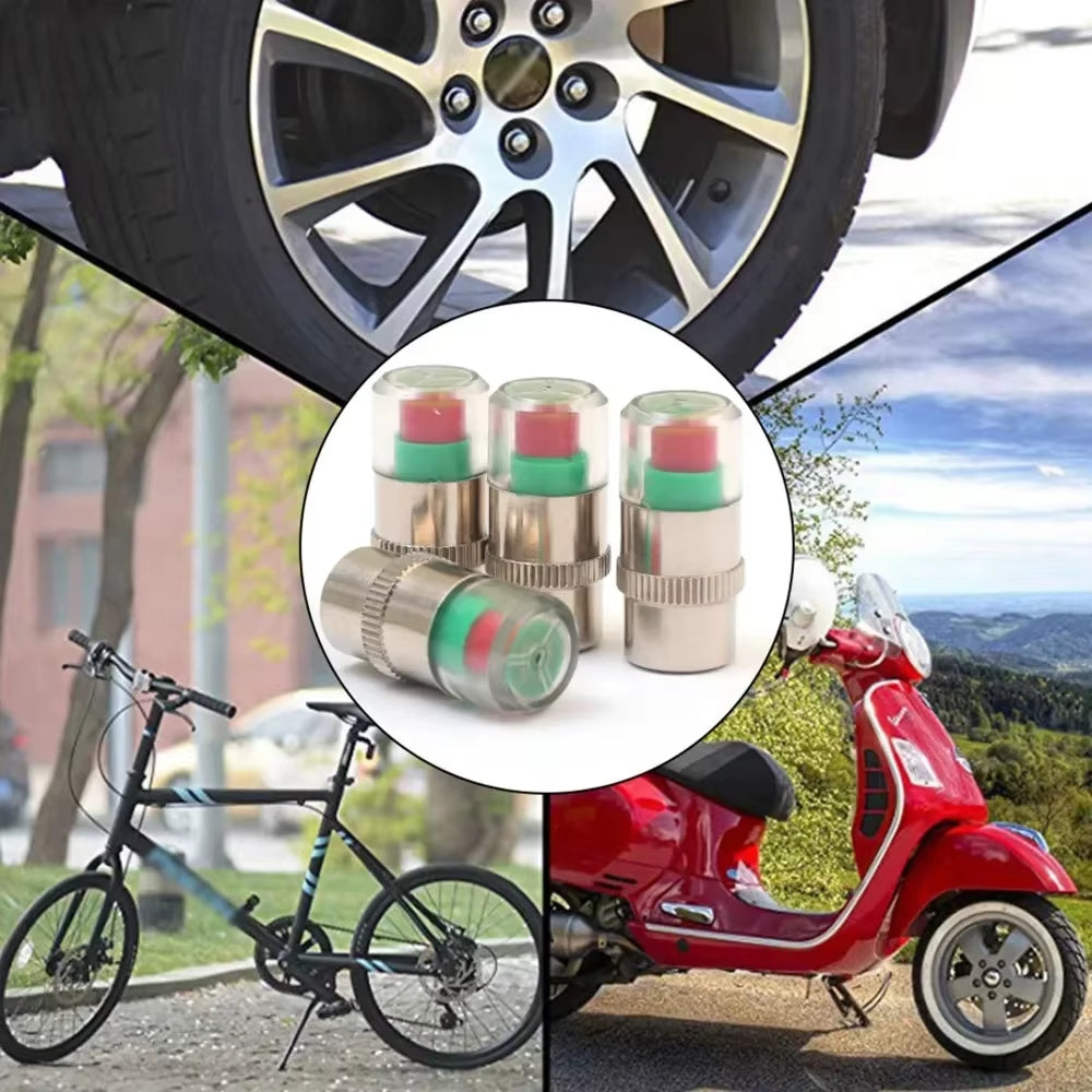 Car Tire Pressure Monitor Low Tire Pressure Warning Indicator Waterproof Anti-Dust Valve Cap Sensor Tyre Valve Detection Tools