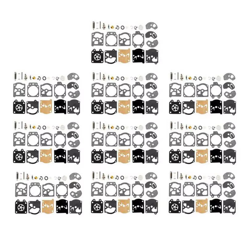 10 Sets Carburetor Carb Repair Kit Gasket Diaphragm for Walbro WA WT Series K10-WAT RH