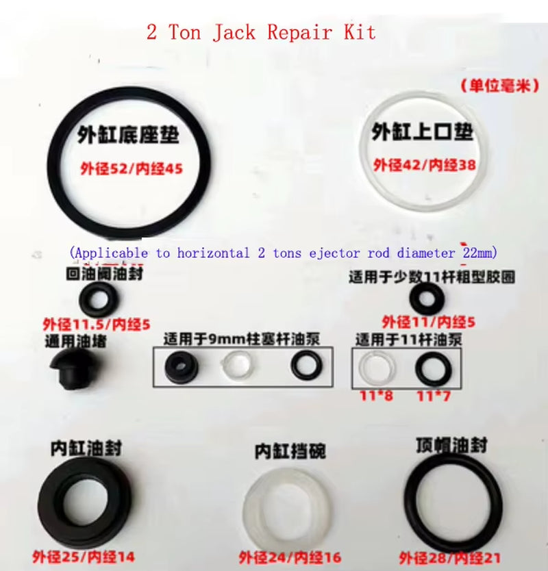 Horizontal 2 Tons Hydraulic Jack Cylinder Assembly 2 Tons Lying on Top Oil Pump Core Piston Assembly Jack Accessories