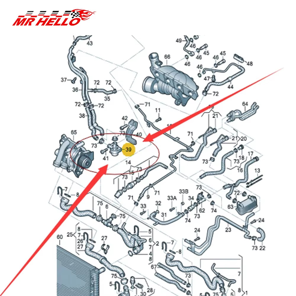 1K0965561J Cooling Water Pump Car Auto Additional Auxiliary Electric 12V for Jetta Golf CC Volkswagen VW Passat B5 B6 Audia3