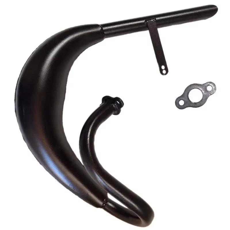 Fatty Belly Pipe Exhaust Muffler Black for 50Cc 60Cc 66Cc 80Cc 2-Stroke Engine Motor Motorized Bike Gas Engine Motor Parts
