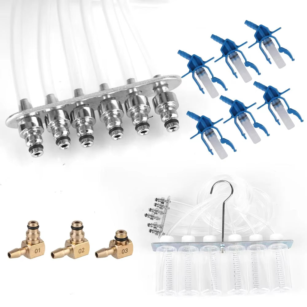 New Diesel Injector Flow Meter Test Kit Common Rail Adaptor Fuel Tester Set