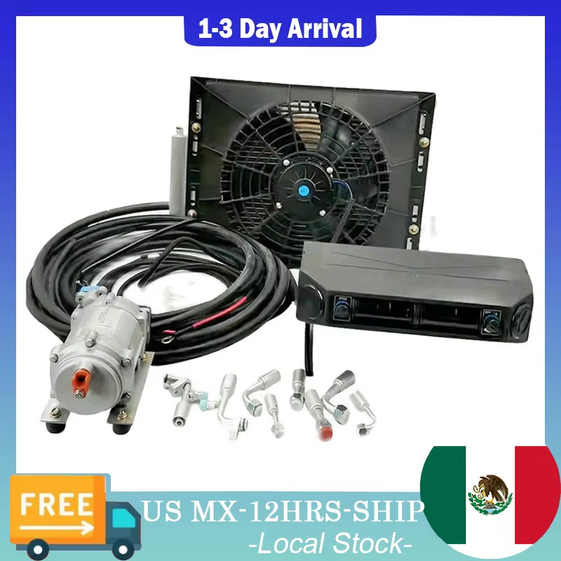 Aspligo Heat Cool 12V 24V Electric Car Air Conditioner under Dashboard Air Conditioning for Automotive Truck Camper Motorhome