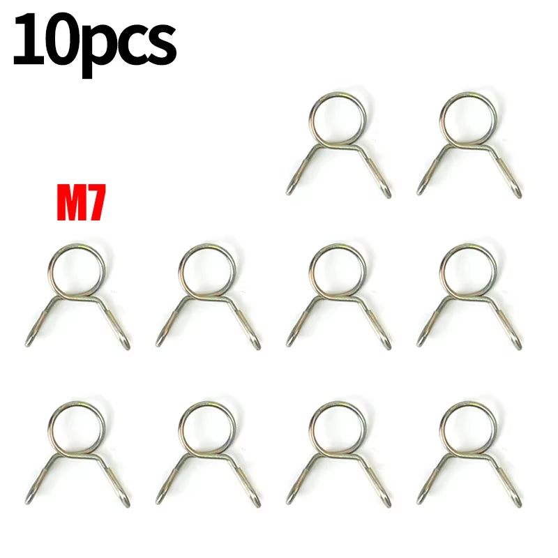 100/10PCS Car Petrol Hose Spring Clamps 5~14Mm Iron Pipe Clips Auto Fuel Line Petrol Pipe Fuel Hose Clamp for Motorcycle Boats