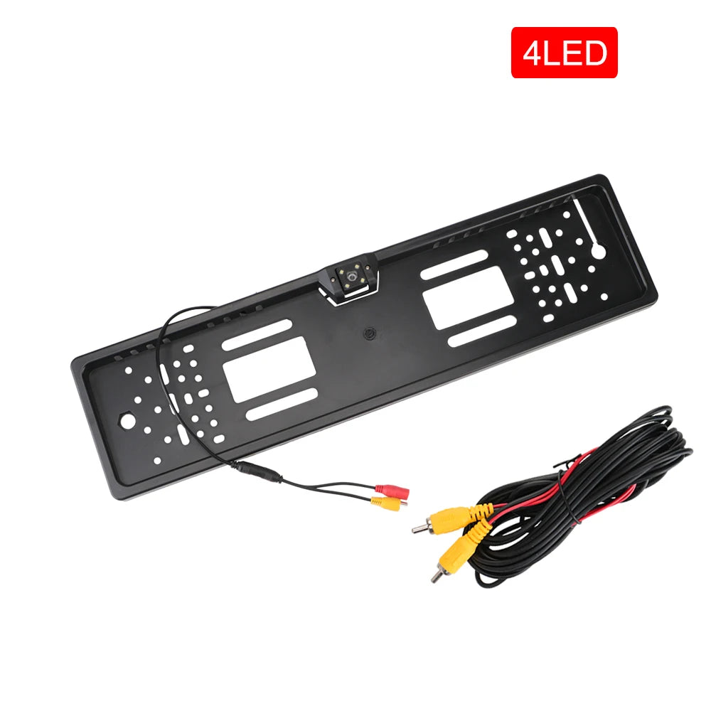 12V Car Rear View Camera 4/8 LED European UK License Plate Holder Parking Sensor 2.4G Reverse Vedio Receiver PDC Parltronics Set