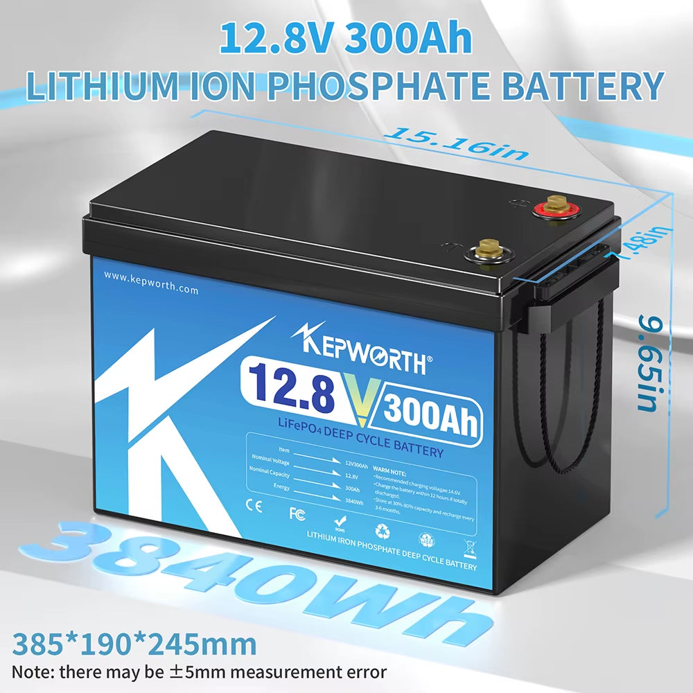 New 12V 24V 50Ah 100Ah 120Ah 180Ah 200Ah 300Ah Lithium Iron Phosphate Battery for Golf Cart EV RV Solar Energy Trolling Motor