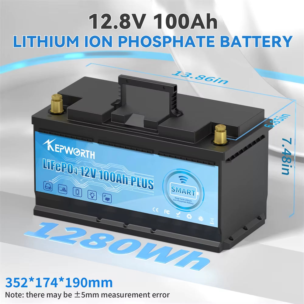 New 12V 24V 50Ah 100Ah 120Ah 180Ah 200Ah 300Ah Lithium Iron Phosphate Battery for Golf Cart EV RV Solar Energy Trolling Motor