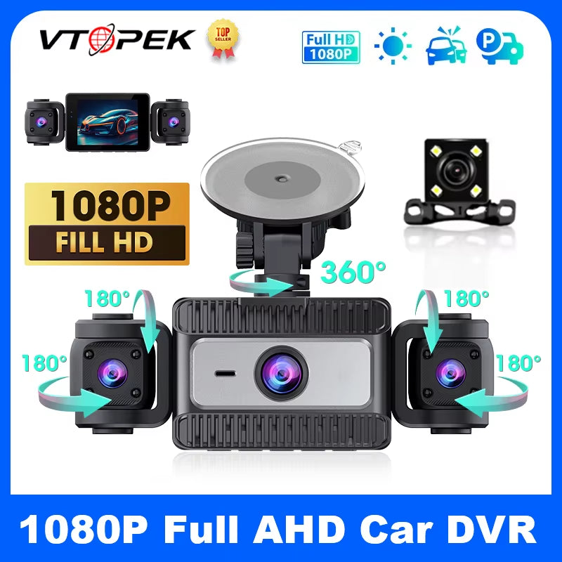 1080P Car DVR 4 Channel Dash Cam for Cars WIFI Video Recorder Night Vision Rear View Camera for Vehicle Remote Control