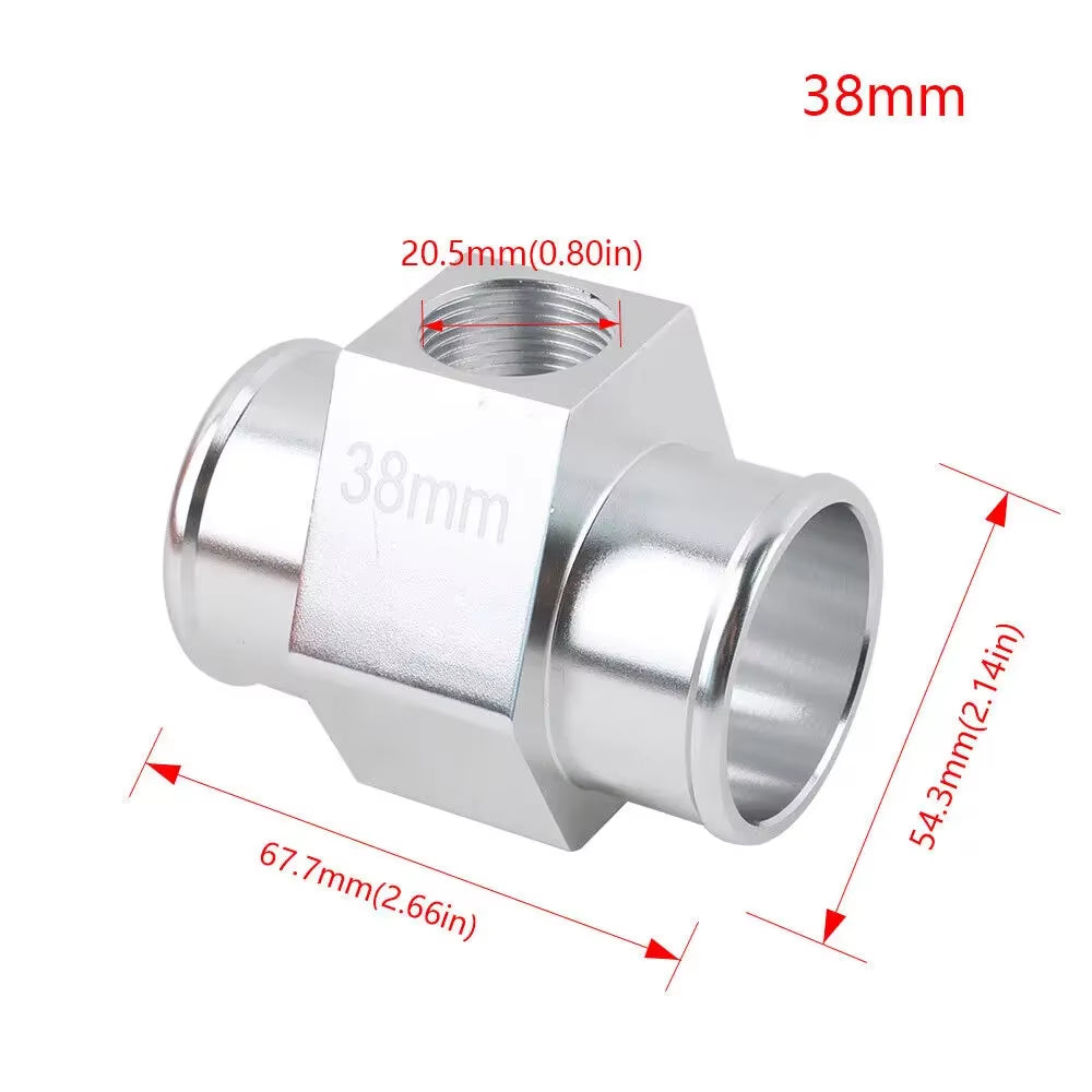 Racing Car 38Mm 42Mm Joint Pipe Radiator Hose Adapter for 1/2"-14NPT Water Temp Gauge Sensor