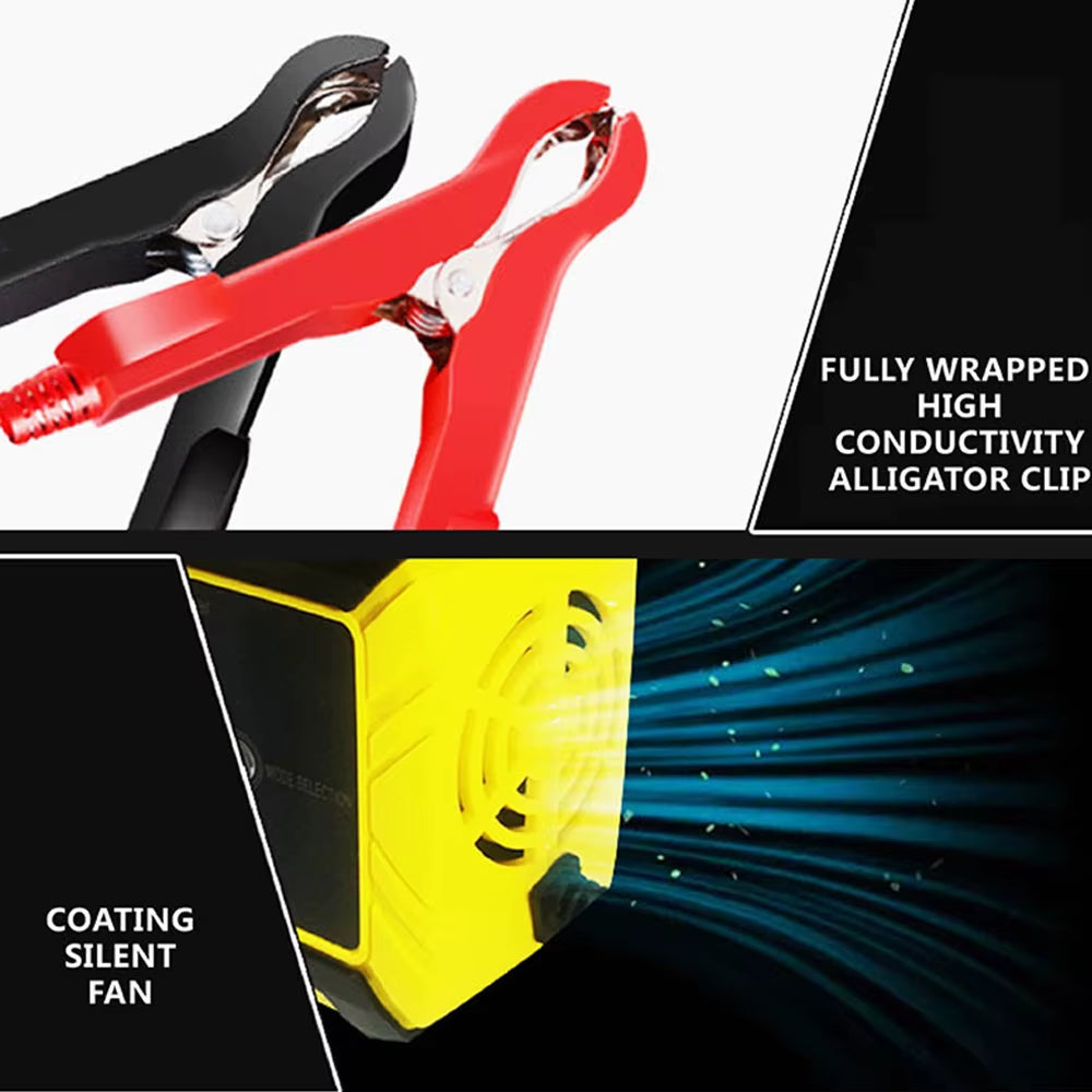 Car Battery Charger 12V 6A Touch Screen Pulse Repair Digital LCD Display Smart Fast Charger for Car Motorcycle