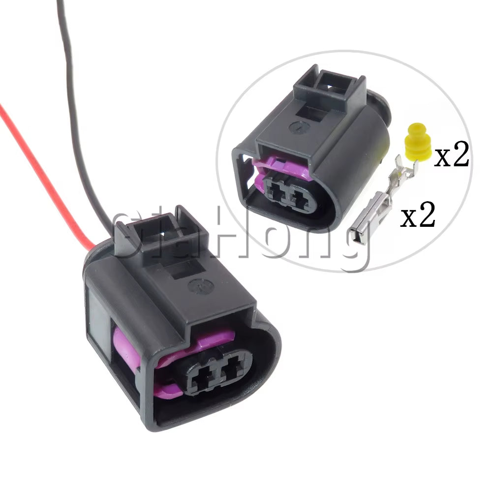 1 Set 2 Way Auto AC Assembly 4D0971992 Car High Pressure Oil Pump Electric Wire Harness Socket for Audi Automobile Sealed Plug