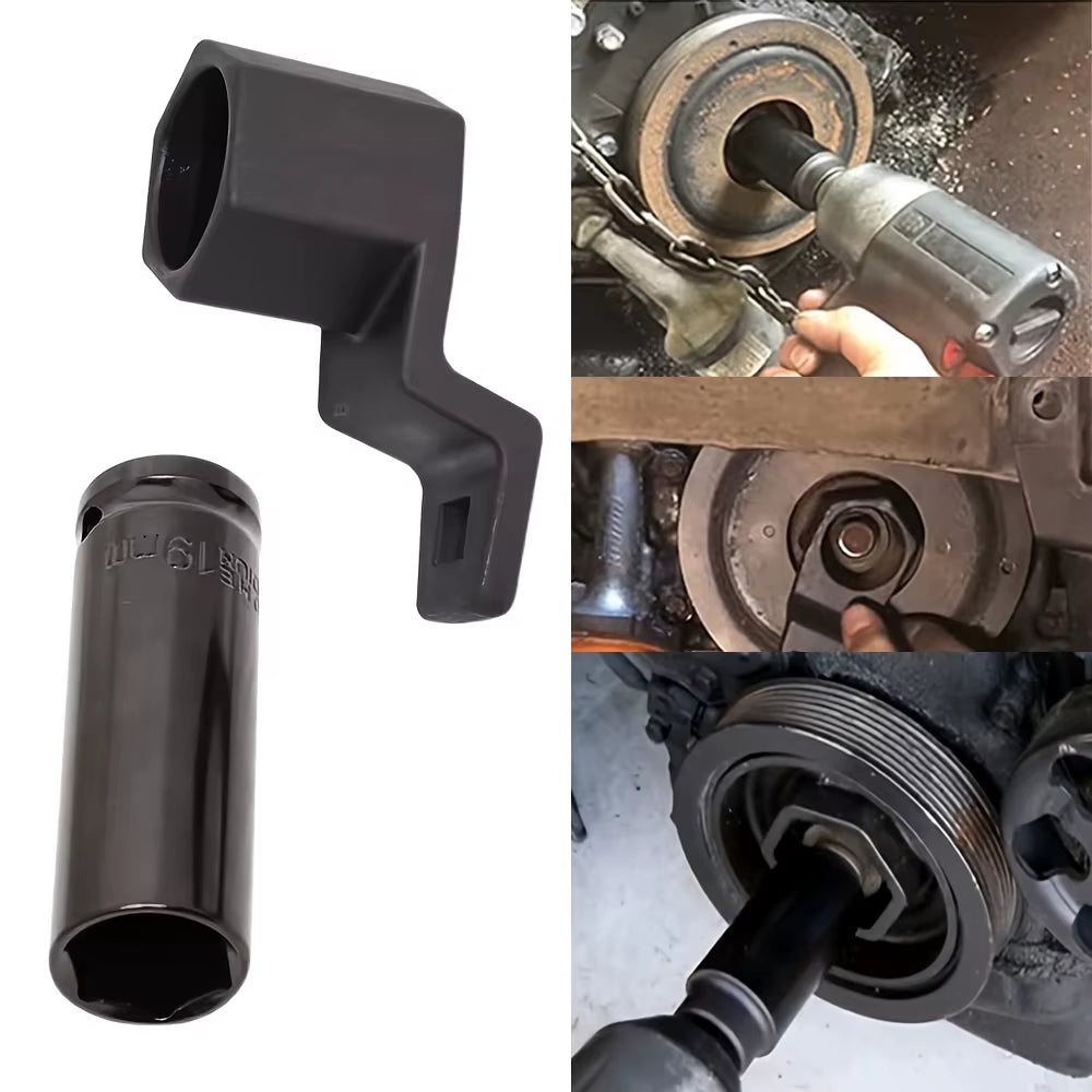 Car Cranks Pulley Removal Tools 50Mm Crankshaft Wrench Holder Tool Removal Holding Spanner Square Drive for Honda Acura Engine