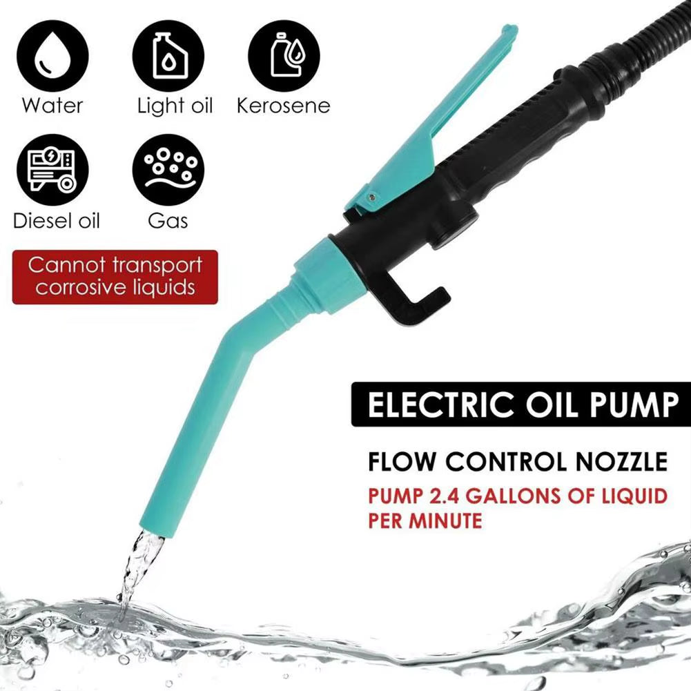 Portable Liquid Transfer Pump Battery Powered Transfer Pump Flow Control Nozzle 2.4 Gallons per Min Efficient Fuel Transfer D5V5