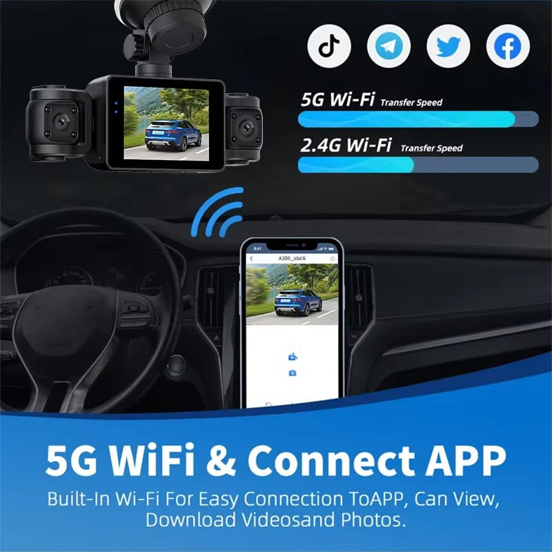 1080P Car DVR 4 Channel Dash Cam for Cars WIFI Video Recorder Night Vision Rear View Camera for Vehicle Remote Control