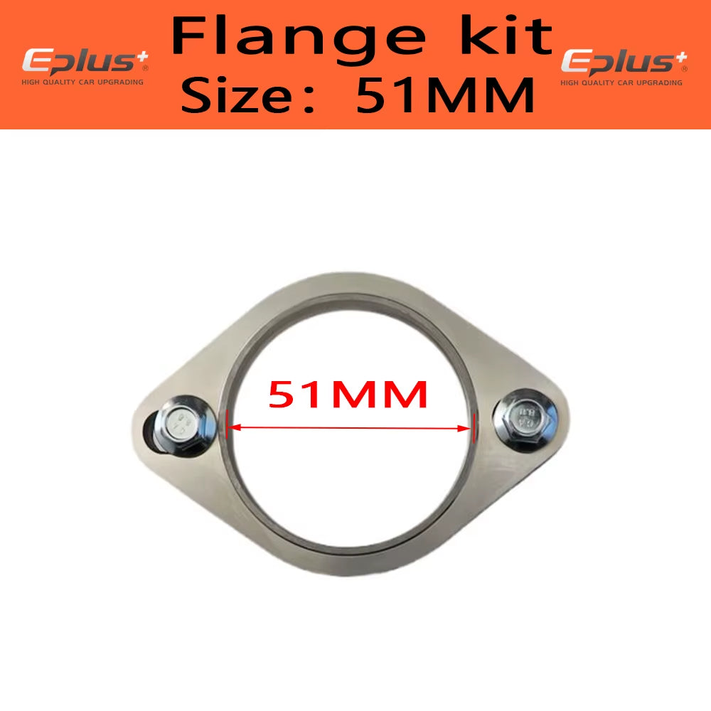 Eplus Car Motorcycle Exhaust Pipe Muffler Flange Joint Kit Universal 2 Holes 304 Stainless Steel 51MM 63MM 76MM